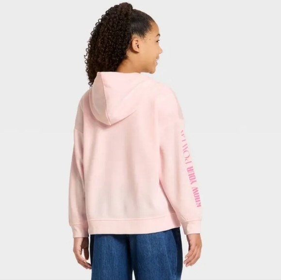 Wicked x Katie Kime Girls' Hooded Graphic Pullover Sweatshirt, XL - Light Pink - Picture 2 of 15